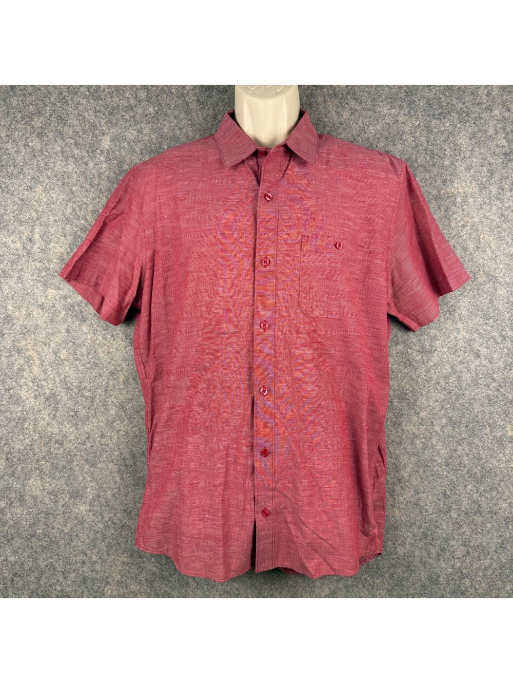 Travis Mathew Studebaker SS Button Front Shirt 1MO475 Heather Red Men Large 288